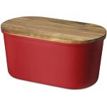 Boîtes à pain rouges en bois avec couvercle 