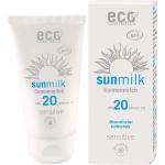 Crèmes solaires Eco Cosmetics naturelles indice 20 75 ml pour le visage pour peaux sensibles texture lait 