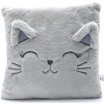 Coussins gris en tissu à perles à motif chats moelleux 35x35 cm pour enfant 