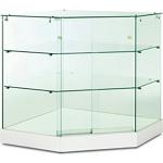 Vitrines d'angle blanches en verre 