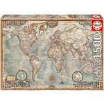 Puzzles Educa imprimé carte du monde 1.500 pièces de 9 à 12 ans en promo 