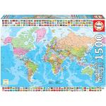 Puzzles Educa imprimé carte du monde 1.500 pièces plus de 12 ans en promo 