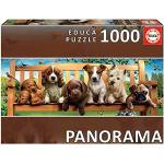 Puzzles panoramiques Educa à motif chiens 1.000 pièces plus de 12 ans 
