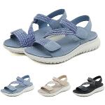 Sandales de marche bleues à bouts ouverts pour pieds larges Pointure 38 look fashion pour femme 