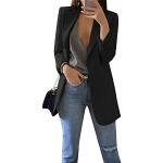 Vestes longues d'automne noires mi-longues à manches longues Taille 4 XL plus size look fashion pour femme 
