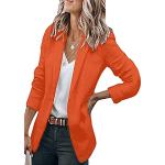Vestes longues d'automne orange en jersey à manches longues Taille 3 XL look fashion pour femme 