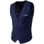 Gilets de mariage bleu marine en tweed sans manches sans manches à col en V Taille XXS plus size look gothique pour homme 