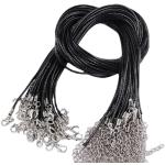 Bracelets de perles noirs en cuir en lot de 50 look fashion pour femme 