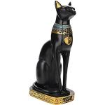 Statuettes égyptiennes dorées en résine à motif chats 