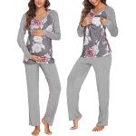 Pyjamas de grossesse d'automne gris en modal Taille L look fashion pour femme 