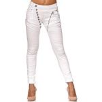 Jeans baggy Elara blancs Taille XL look sportif pour femme 