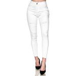 Jeans taille haute Elara blancs troués Taille XL look fashion pour femme 