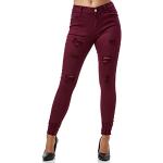 Jeans taille haute Elara rouges troués Taille XXL look fashion pour femme en promo 