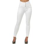 Jeans taille haute Elara blancs stretch Taille XL look fashion pour femme en promo 