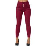 Jeans taille haute Elara rouges stretch Taille XXL look fashion pour femme 