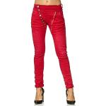 Jeans baggy Elara rouges Taille XL look sportif pour femme 