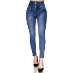 Jeans taille haute Elara bleus stretch Taille XS look fashion pour femme en promo 