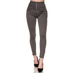 Jeans taille haute Elara gris stretch Taille XXL look fashion pour femme en promo 