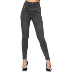 Elara Jeans Stretch Femme Skinny Taille Haute Chunkyrayan 1166-82 Grey-50 (5XL)