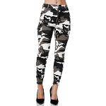 Pantalons taille haute Elara camouflage Taille XS look sportif pour femme 