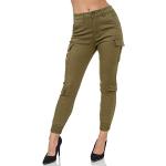 Pantalons taille haute Elara verts Taille XS look sportif pour femme 