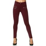 Pantalons skinny Elara rouges stretch Taille 3 XL look fashion pour femme 