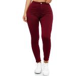 Jeans droits Elara rouge bordeaux Taille XXL look fashion pour femme 