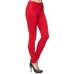 Pantalons skinny Elara rouges stretch Taille XXL look fashion pour femme 