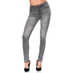 Pantalons taille haute Elara gris Taille L look sportif pour femme en promo 