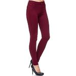 Pantalons classiques Elara rouge bordeaux stretch Taille XXS look fashion pour femme 