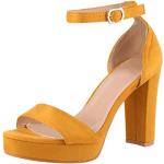 Sandales à talons Elara jaunes à boucles Pointure 41 classiques pour femme 