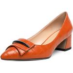 Escarpins vernis orange en cuir verni Pointure 37 avec un talon entre 5 et 7cm look fashion pour femme 