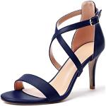 Sandales à talons bleu marine à paillettes à talons aiguilles Pointure 36 look fashion pour femme 