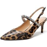 Sandales à talons à effet léopard à talons aiguilles avec un talon entre 5 et 7cm look fashion pour femme 