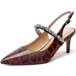 Sandales à talons rouges à effet léopard à talons aiguilles Pointure 43 avec un talon entre 5 et 7cm look fashion pour femme 