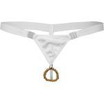Élastique G String String T Back Avec Perles O-Ring Sous-Vêtements Hommes Blanc
