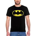 Elbenwald Cool Batman Logo Fan T-Shirt Distressed Bouclier Coton Noir - XXXL
