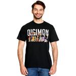 Elbenwald Digimon T-shirt imprimé sur le devant pour homme et femme Unisexe Noir, Noir , M