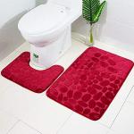 Tapis de toilette rouges en velours 