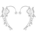 Boucles d'oreilles à clip en cristal à strass à motif papillons look fashion pour femme 