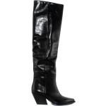 Bottes Elena Iachi noires en cuir en cuir Pointure 39 avec un talon entre 7 et 9cm look fashion pour femme 