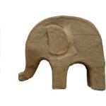 Bougeoirs marron en papier à motif éléphants de 14 cm en lot de 1 