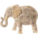 Statuettes indiennes Amadeus blanches en résine à motif éléphants de 34 cm 