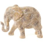 Statuettes indiennes Amadeus blanches en résine à motif éléphants de 13 cm 