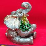 Boites à bijoux pour fêtes de Noël dorées en résine à motif éléphants en bois 