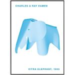 Tableaux design bleus à motif éléphants bauhaus 