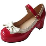 Chaussures d'été rouges à boucles Pointure 38 look fashion pour femme 