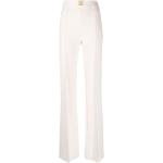 Pantalons taille haute Elisabetta Franchi blanc crème à strass stretch Taille XXL W46 coupe bootcut pour femme 
