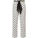 Pantalons taille haute Elisabetta Franchi blancs stretch Taille XXL W46 coupe bootcut pour femme 