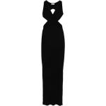 Robes de cocktail Elisabetta Franchi noires en viscose longues sans manches à col en V Taille XXL pour femme 